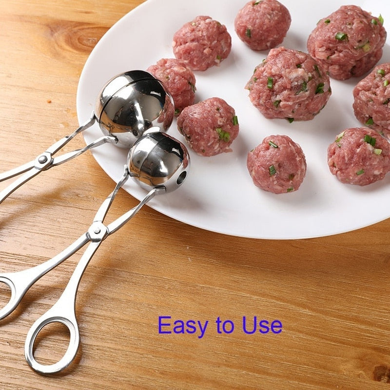 1pc Large Size Non-stick Meatball Spoon, Stainless Steel Meatball Maker,  Meatball Clip, Diy Fish Ball Mold, Food Clip, Easy-to-use Creative Kitchen  Tool, Can Make Perfectly Shaped Meatballs